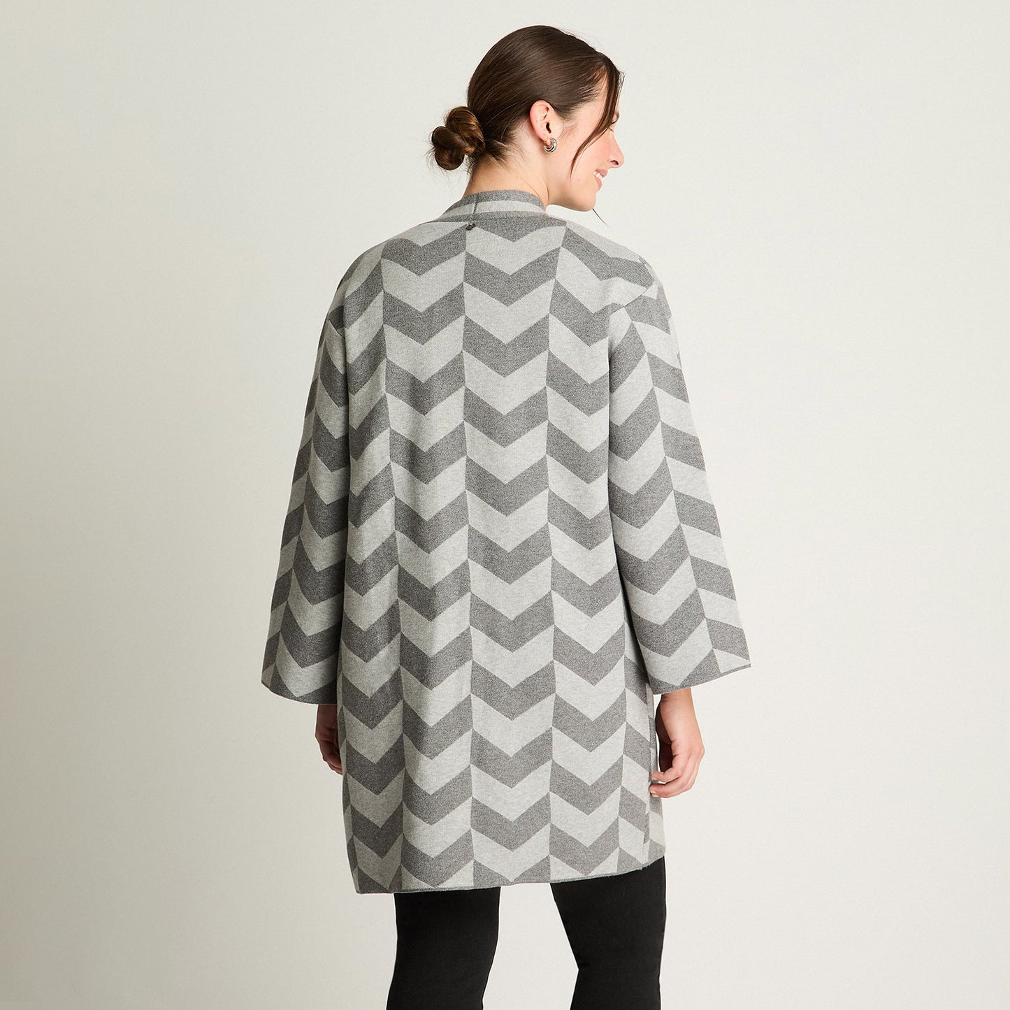 Cardigan Tejido Gris Mujer - 100% Algodón Lavable