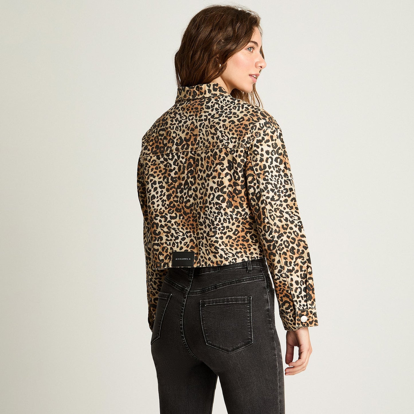 Chaqueta denim estampado animal prints