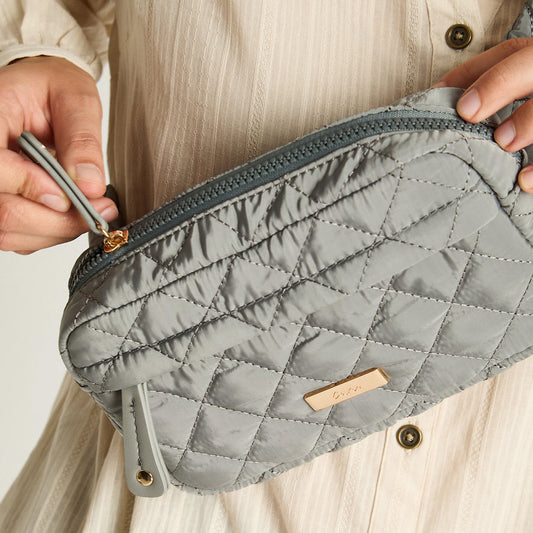 BANDOLERA TELA QUILT GRIS