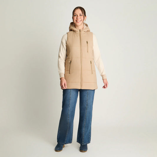 Parka camel sin manga